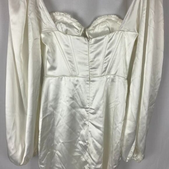 Princess Polly Shirly Mini Dress White Puffy Sleeve Women's‎ Sz. 2 - Picture 6 of 9